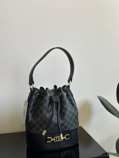 Chrisbella Classic Bucket Shoulder Bag with pouch and Long Strap