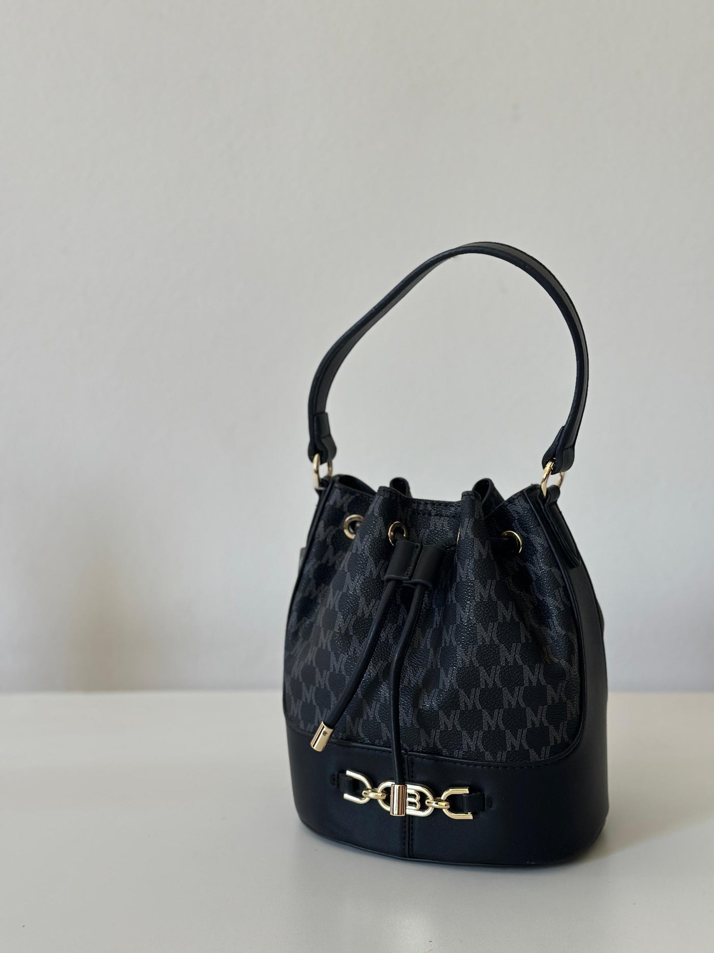 Chrisbella Classic Bucket Shoulder Bag with pouch and Long Strap