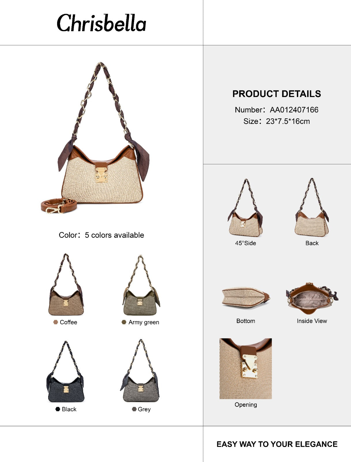Chrisbella New Shoulder Bag AA012407166441GTF